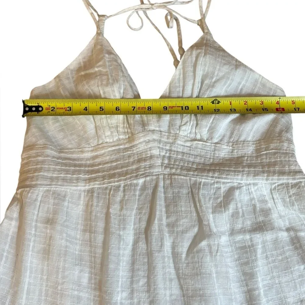 American Eagle Babydoll Mini Dress Strappy Open Back Womens Size Large White